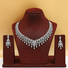 Round Neck Zircon/AD Necklace Set 19349-69