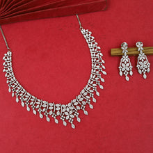 Round Neck Zircon/AD Necklace Set 19349-69
