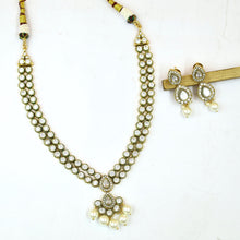 Round Neck Polki Necklace Set 19835-21