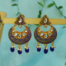 Blue Kundan Chandbali Earring 6985-0252