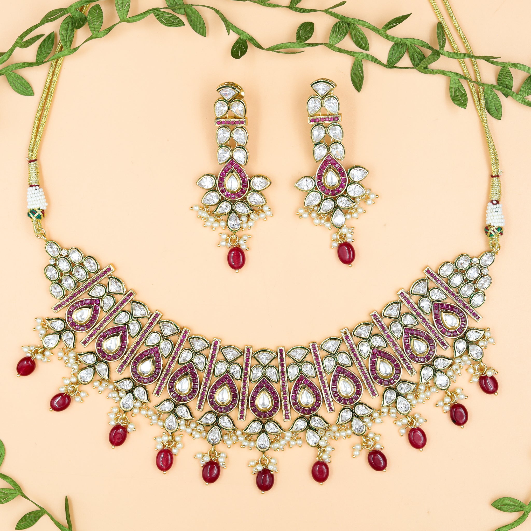 Beautiful Polki Choker Set 1018-21