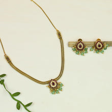 V Neck Antique Necklace Set 20697-28