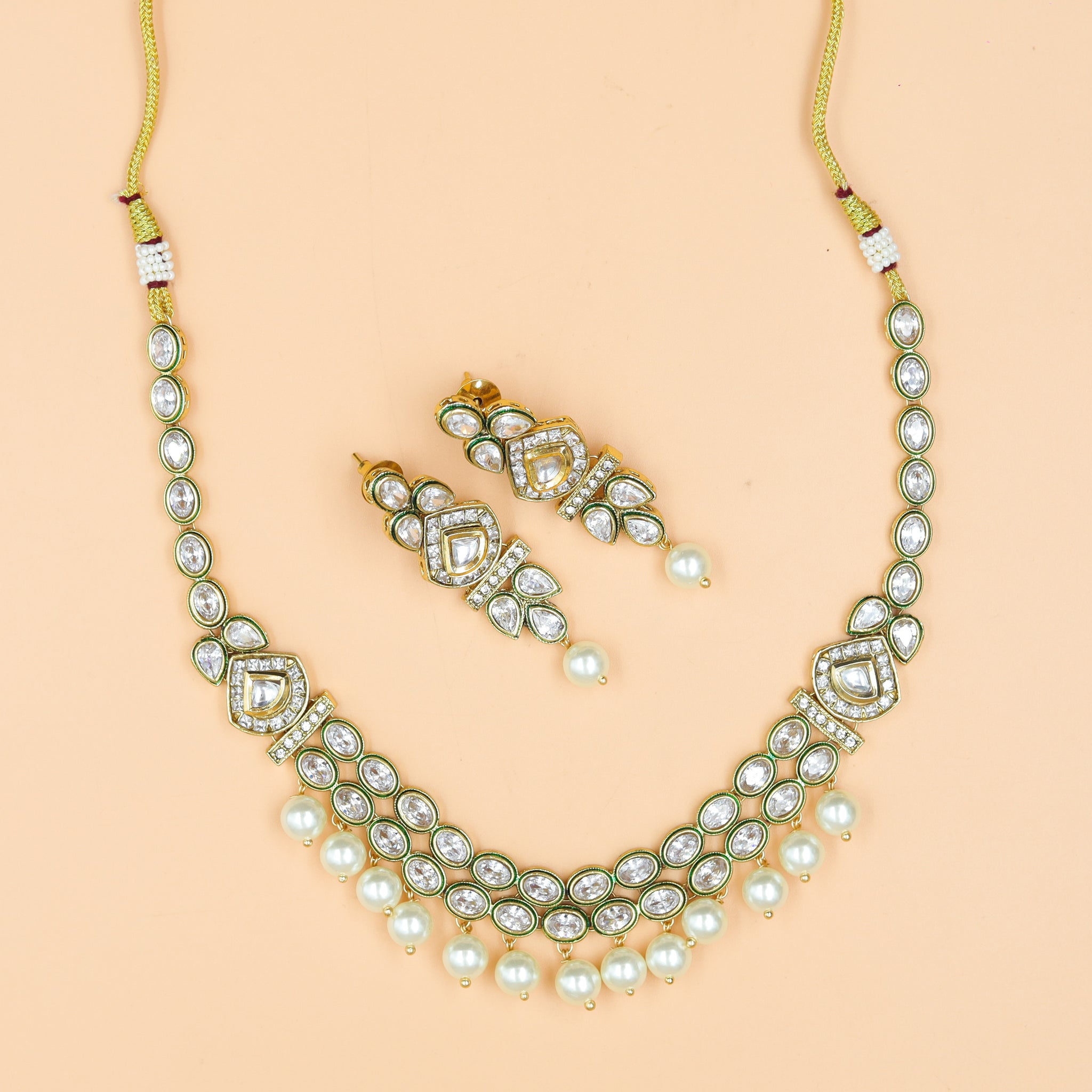 Polki Necklace Set 1524-21