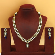 Round Neck Polki Necklace Set 14896-21