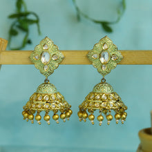 Mint Green Kundan Earring 10136-5602