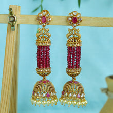 Gold Look Ruby Beads Jhumki 8640-2633