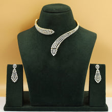 Stylish Choker Zircon/AD Necklace Set 19793-31