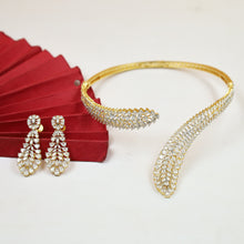 Stylish Choker Zircon/AD Necklace Set 19793-31