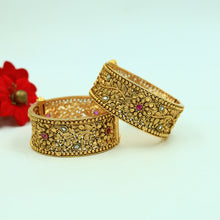 Antique Gold Finish Bangles/Kada 12047-28