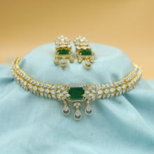 Choker Zircon/AD Necklace Set 19533-08