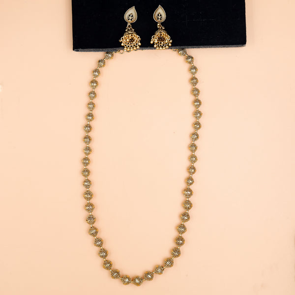 Buy Gold Look Pearl Necklace Set 11002-21 Online 7230280433717 ...