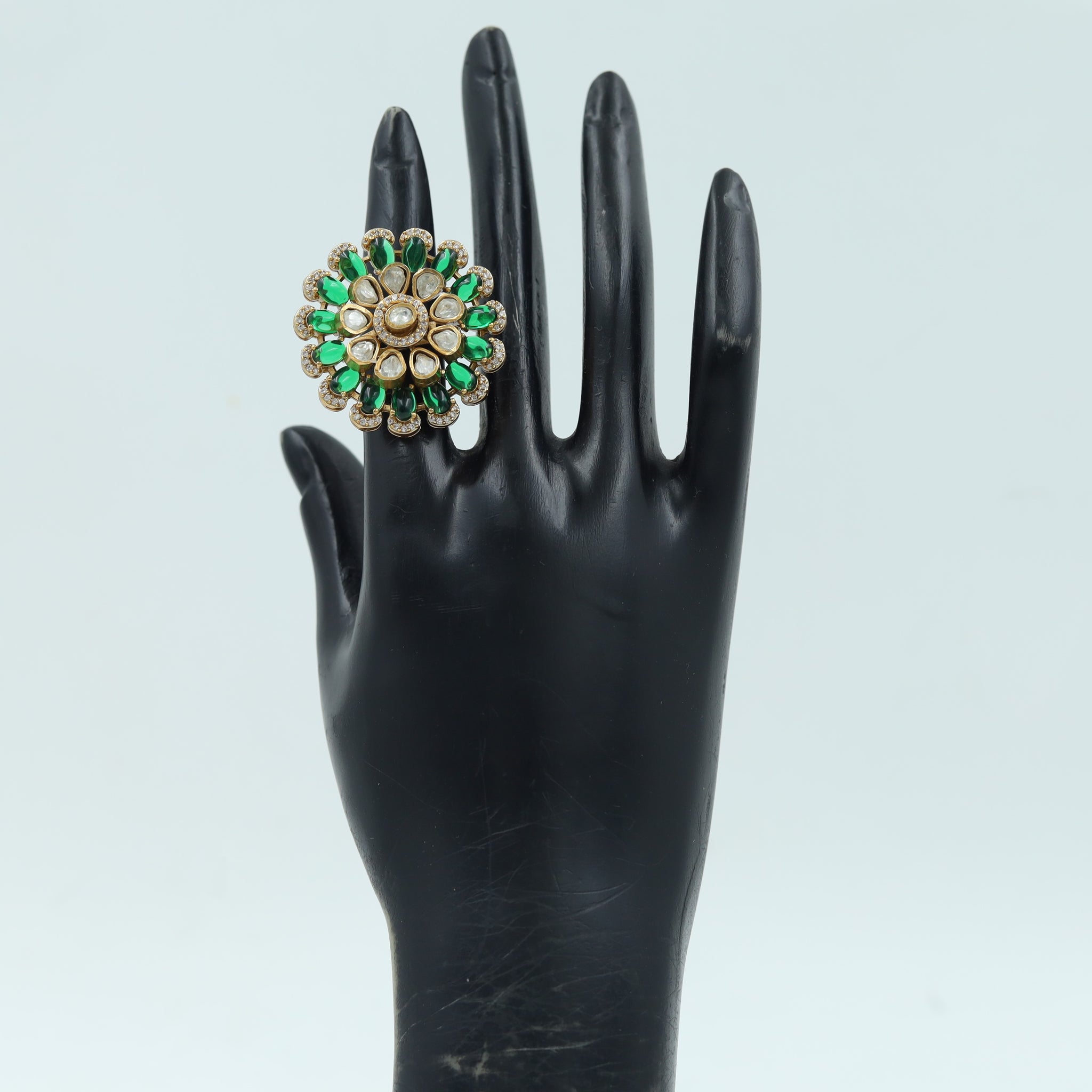 Sabyasachi Inspired Moissanite Kundan Ring 16648-87