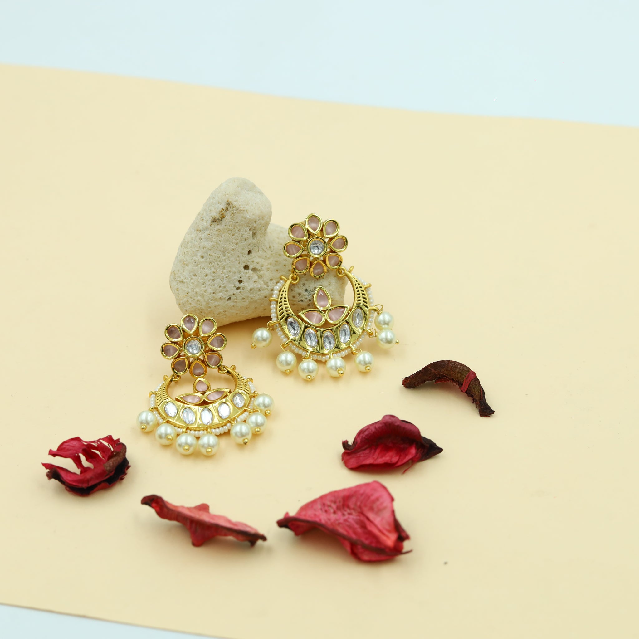 Gold Kundan Earring 5481-69