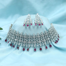 Silver Polish Zircon/AD Necklace Set 6763-69