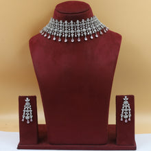 Silver Polish Zircon/AD Necklace Set 6763-69