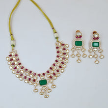Round Neck Layered Kundan Necklace Set 19777-31