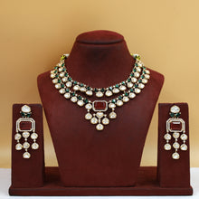 Round Neck Layered Kundan Necklace Set 19778-31