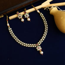 Round Neck Polki Necklace Set 4877-21