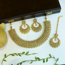 Mint Green Gold Look Necklace Set 12677-9203