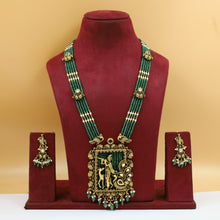 Long Neck Krishna Temple Necklace Set 20075-28