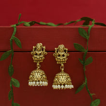 Antique Gold Plated Choker Temple Necklace Set 9973-28