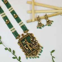 Long Neck Krishna Temple Necklace Set 20075-28