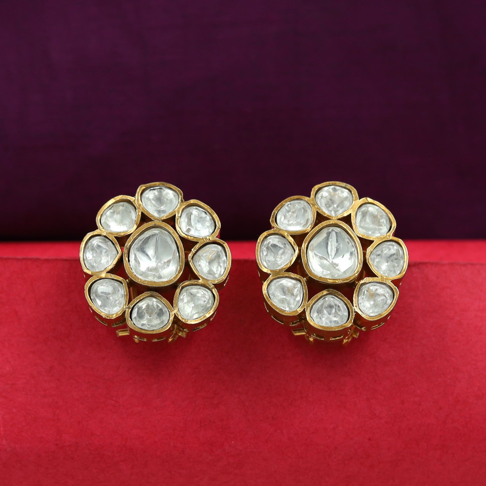 Sabyasachi Inspired Moissanite Tops/Studs Kundan Earring 16622-87