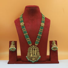 Long Neck Ram Darbar Temple Necklace Set 19309-28