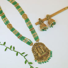 Long Neck Ram Darbar Temple Necklace Set 19309-28