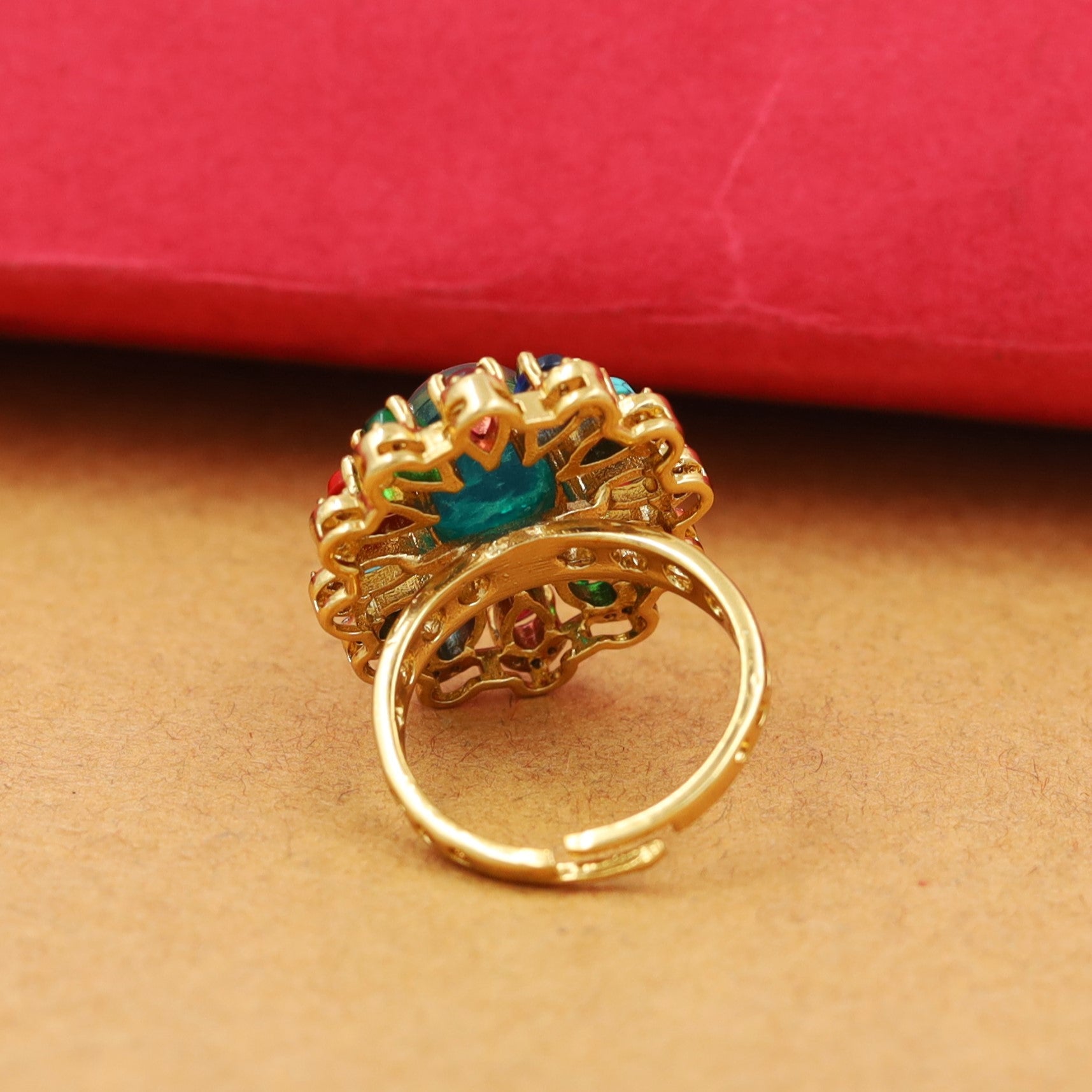 Sabyasachi Inspired Moissanite Kundan Ring 16644-87