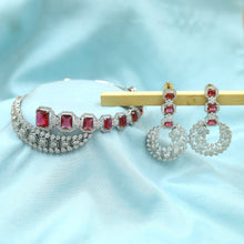 Choker Zircon/AD Necklace Set 10559-28