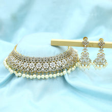 Gold Zircon/AD Necklace Set11568-7680