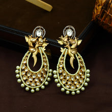 White Kundan Danglers 10608-6293