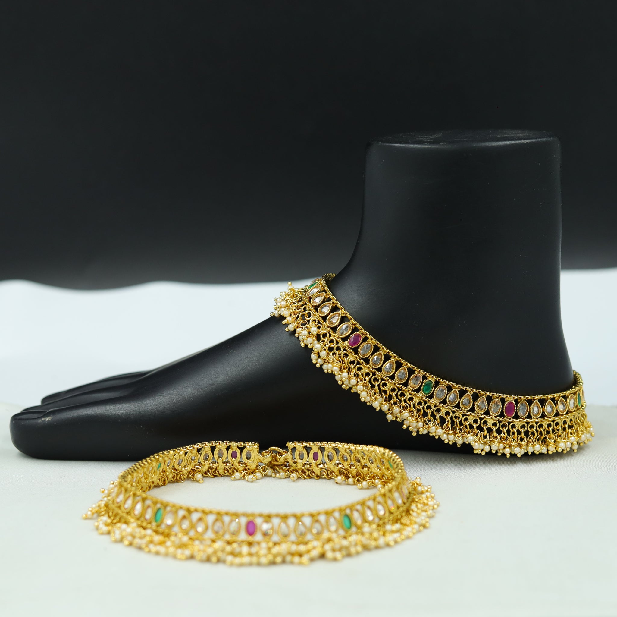 Ruby Green Payal/Anklets