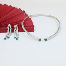 Choker Zircon/AD Necklace Set 19713-34