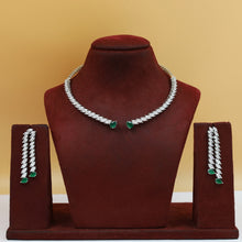 Choker Zircon/AD Necklace Set 19713-34