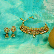 Mint Green Meenakari Gold Plated Choker Set 2702-6767