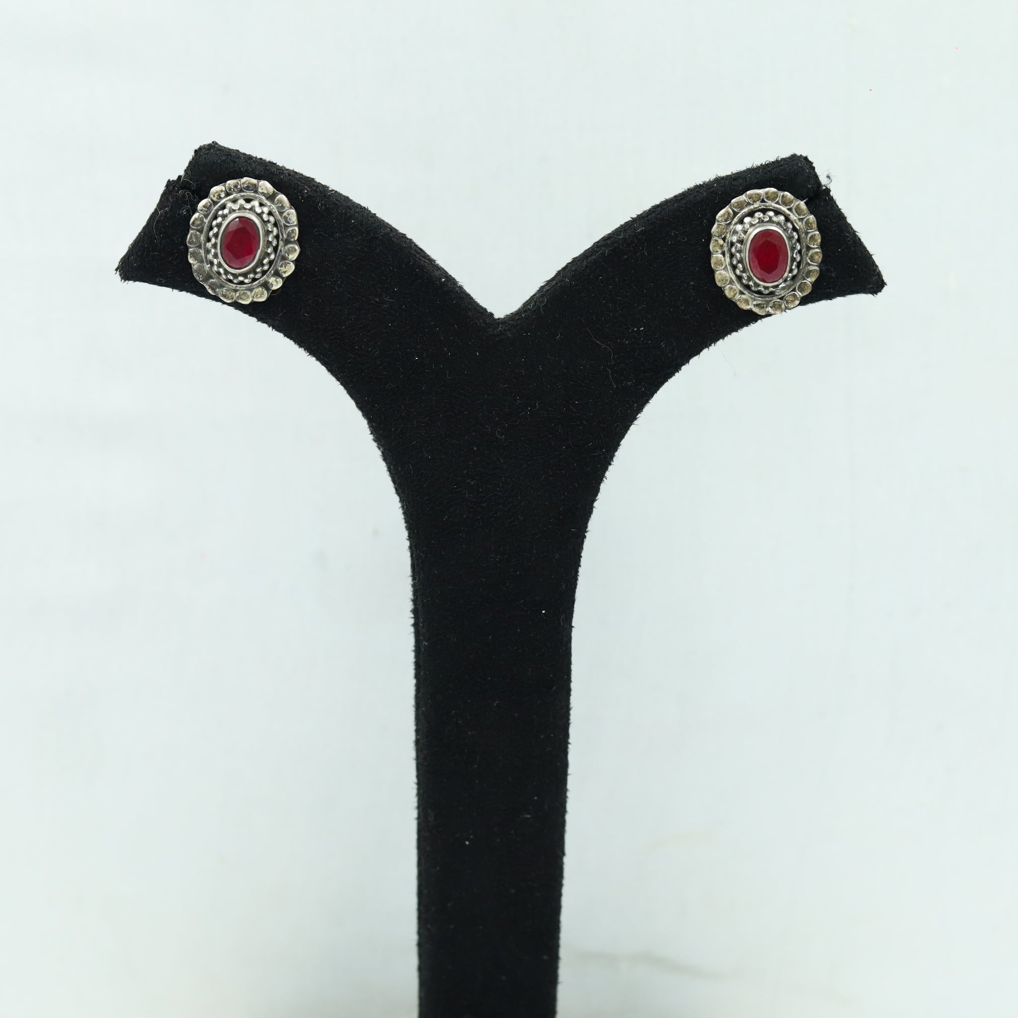 Pure Silver Ruby Silver Earring 5993-1059
