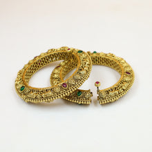 Antique Gold Pachheli Bangles/Kada 19906-28