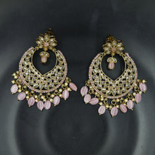 Pink Mehandi Polish Antique Chandbali 17989-5171