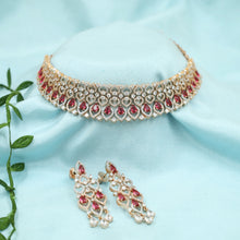 Ruby Zircon/AD Necklace Set