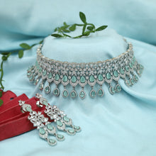 Mint Green Zircon/AD Choker Set  16622-3769