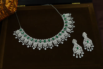 Round Neck Zircon/AD Necklace Set 3166-11