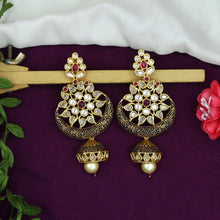Kundan Ruby Black Earring 2943-7008