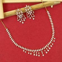 Round Neck Zircon/AD Necklace Set 19346-69