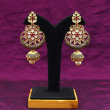 Kundan Ruby Black Earring 2943-7008