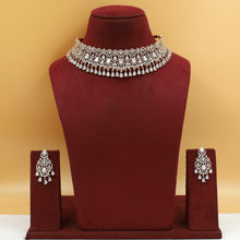 Rose Gold Zircon/AD Choker  Set 18484-5666