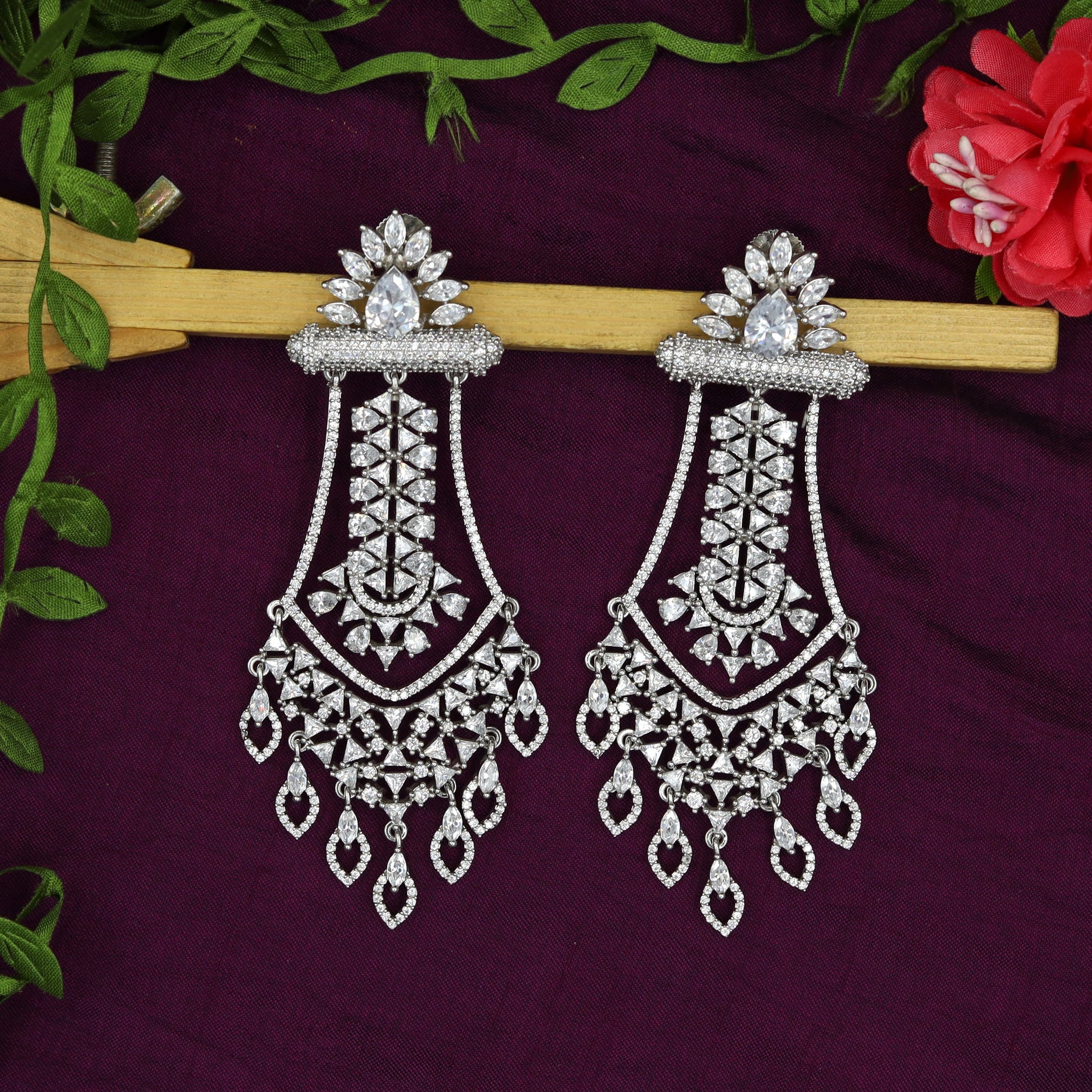 Stylish Zircon/AD Danglers 6558-1225
