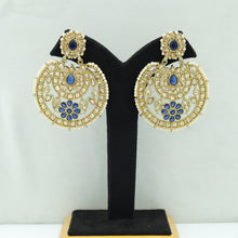 Blue Mehandi Polish Antique Chandbali