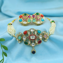 Sabya Inspired Multi Color Choker Kundan Necklace Set 20097-95